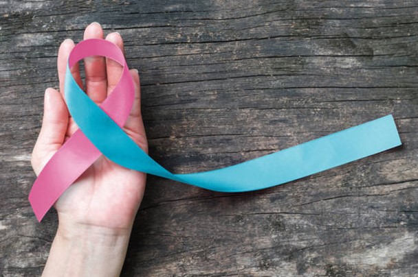 pink and blue ribbon