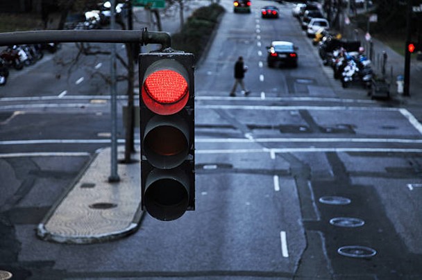 running red light