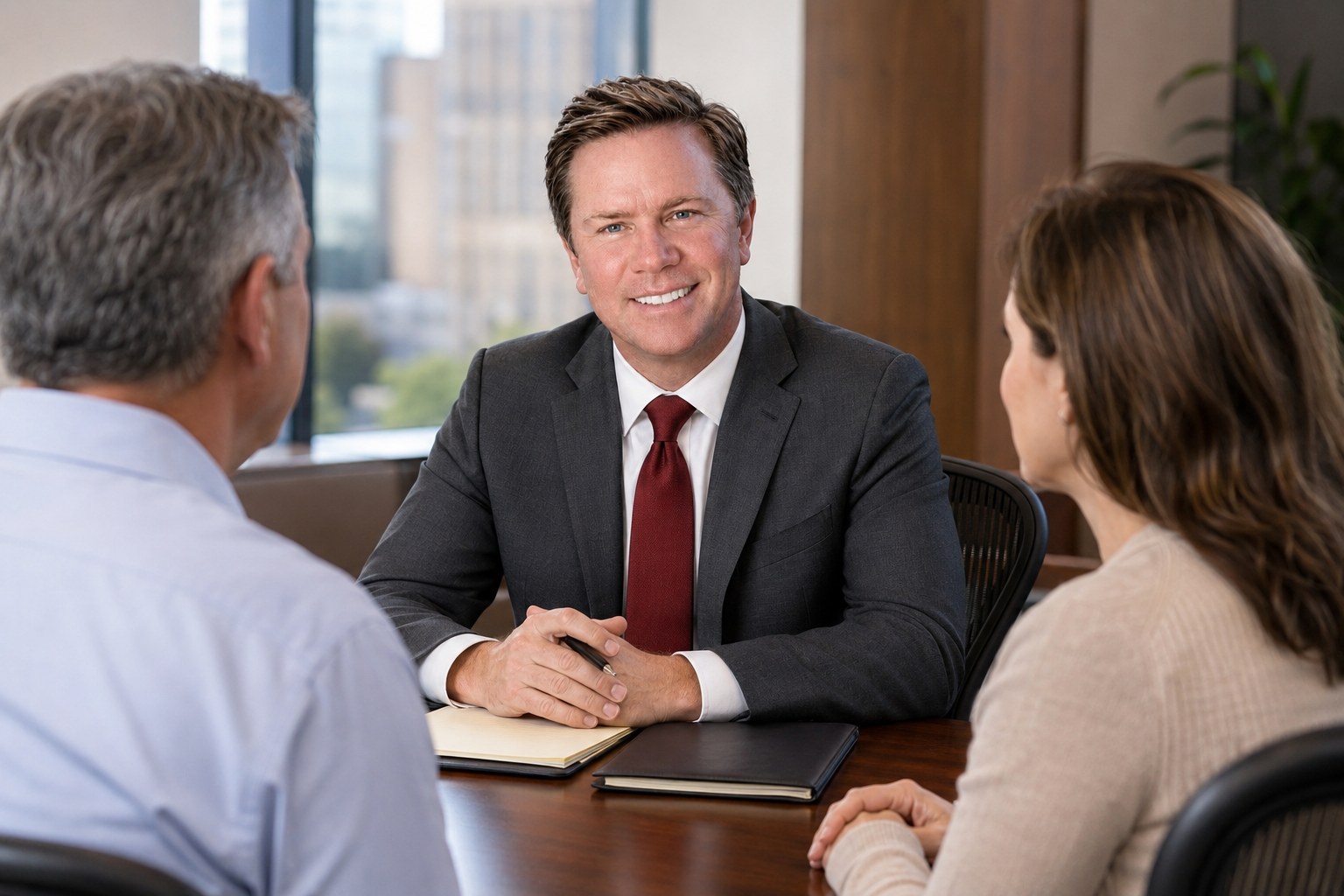 Columbus wrongful death attorney Gregory Gudin of Buckeye Law Group meeting with a family to discuss an Ohio wrongful death claim.